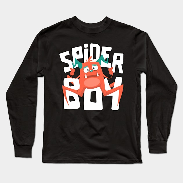 Halloween Spider Boy Long Sleeve T-Shirt by JabsCreative